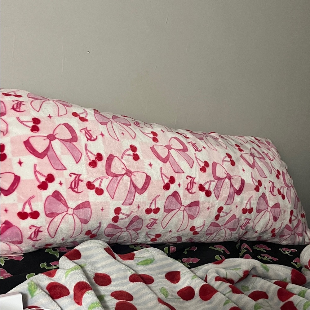 Charming Pink Cherry and Bow Pillowcase